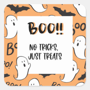 Halloween Treat Gift Märkre Fyrkantigt Klistermärke