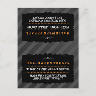 Halloween Treats Food Tält Card - Black Rand Vykort