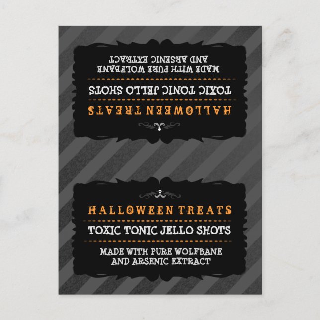 Halloween Treats Food Tält Card - Black Rand Vykort (Framsida)