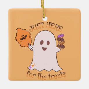 Halloween Treats Ghost och Sweets Party Julgransprydnad Keramik
