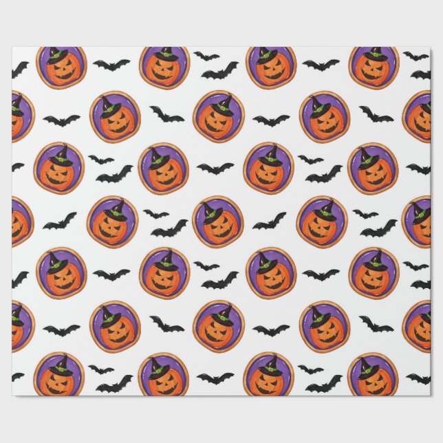 Halloween Treats Jack-O-Lantern Cookie & Fladdermu Presentpapper (Seam)