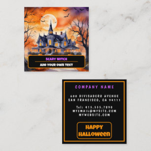 Halloween-Trendig Pumpkin-höstsamling Fyrkantigt Visitkort