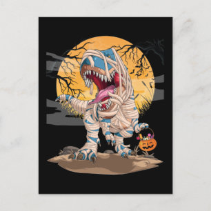 Halloween Trex Pumpa Pojkar Flickor Dino Vykort