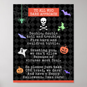 Halloween Trick eller behandling av pandemisk Dikt Poster