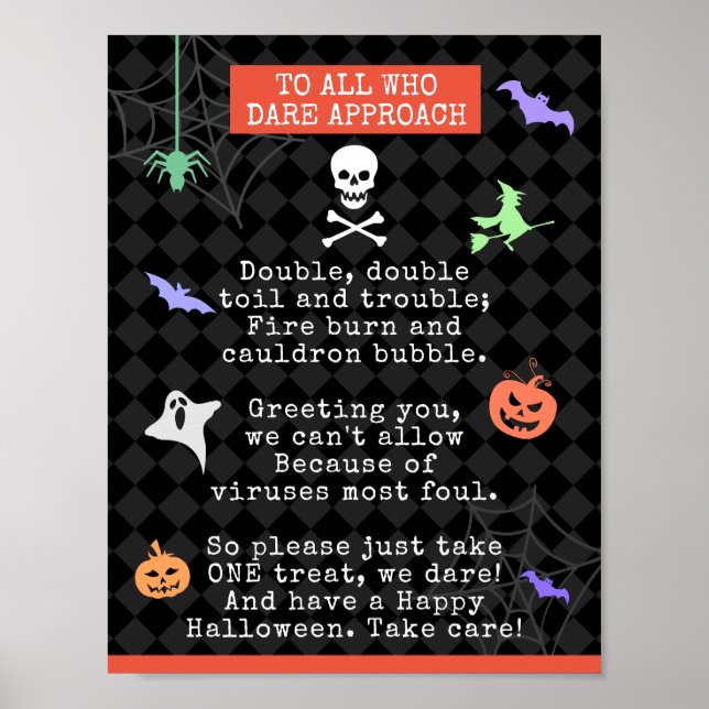 Halloween Trick eller behandling av pandemisk Dikt Poster (Framsidan)