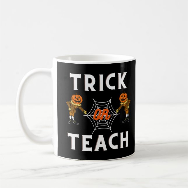 Halloween Trick eller Teach School Classroom Costu Kaffemugg (Vänster)