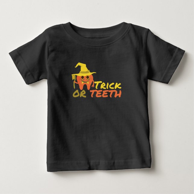 Halloween Trick eller Teeth Dentist T Shirt (Framsida)
