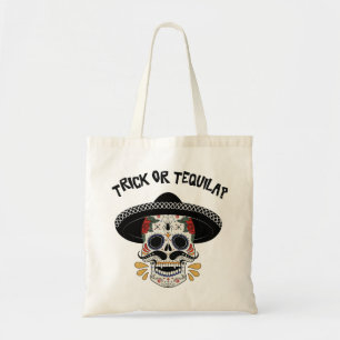 Halloween Trick eller Tequila Sugar Skull Sombrero Tygkasse
