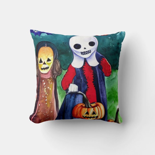 Halloween Trick eller Treaters Kudde (Framsida)