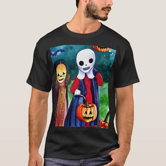 Halloween Trick eller Treaters T Shirt (Framsida)