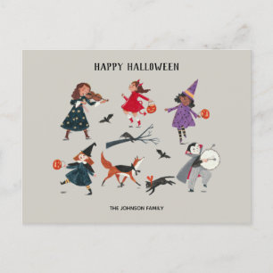 Halloween trick or treat barn helg vykort