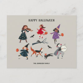 Halloween trick or treat barn helg vykort