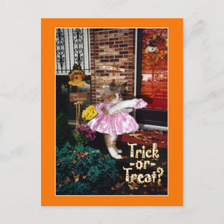 Halloween Trick-or-Treat Katt Postkort Vykort