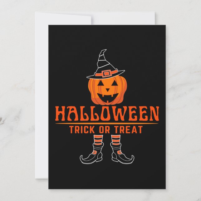 halloween trick or treat pumpa  inbjudningar (Framsida)