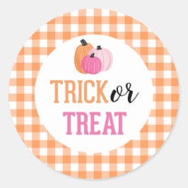 Halloween Trick or Treat rosa pumpor Runt Klistermärke