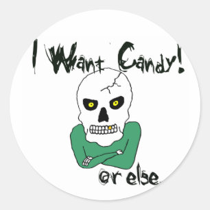 Halloween Trick-or-Treat Skeleton Runt Klistermärke