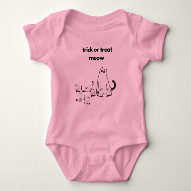 Halloween Trick-or-Treating Kattfamilj Baby Dräkt T Shirt (Framsida)