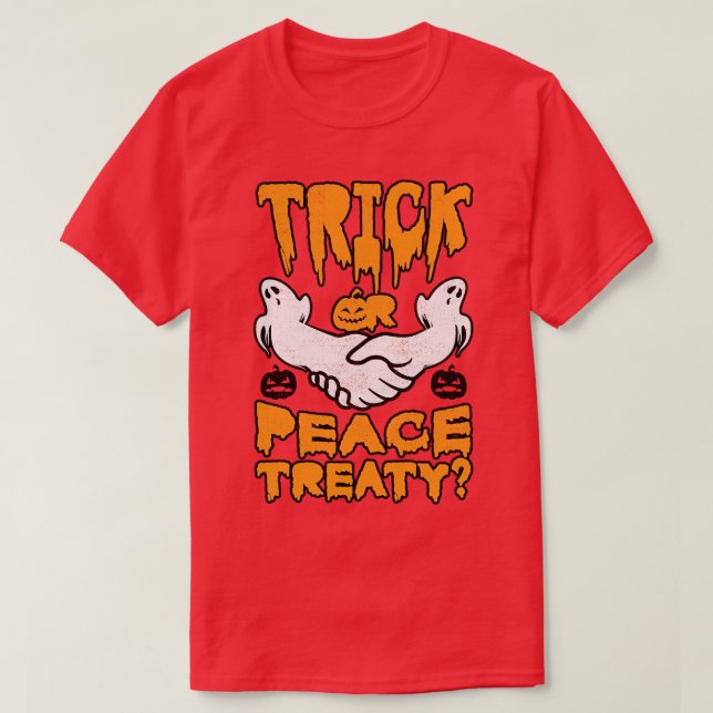 Halloween Trick Peace Treaty Pacifist Valection Co T Shirt (Design framsida)