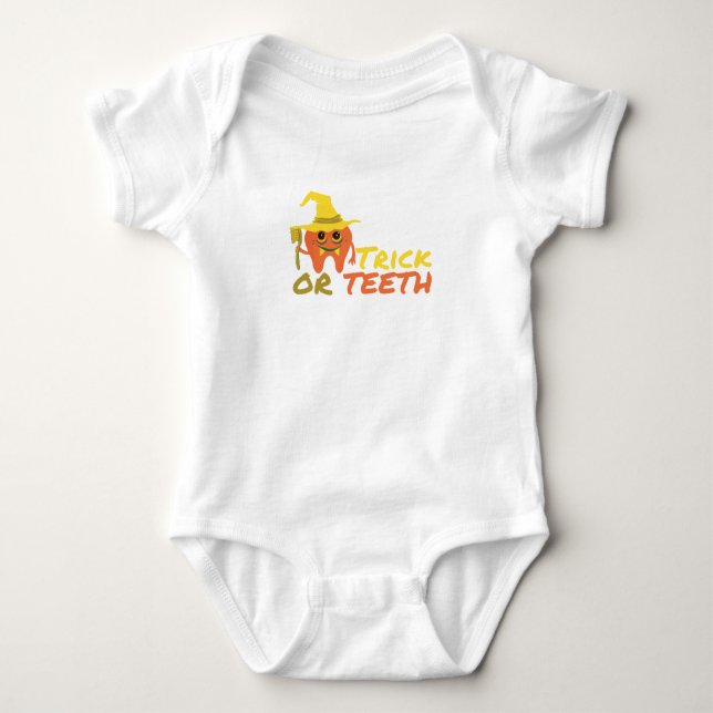 Halloween Tricket eller Tänder T Shirt (Framsida)
