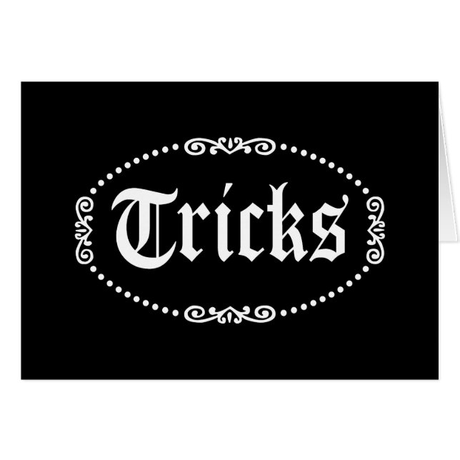 Halloween Tricks och Treats Hälsningskort (Framsidan Horizontal)