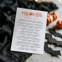 Halloween Trivia Quiz Sällskapsspelskort