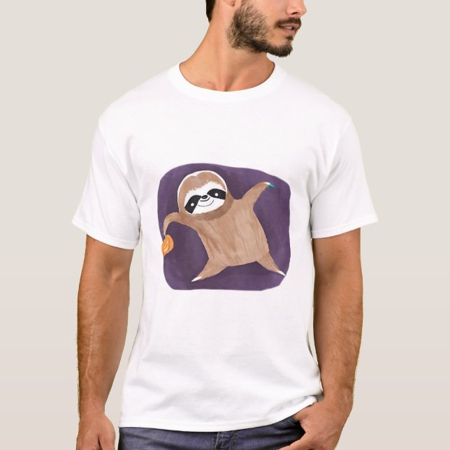 Halloween-trögdjur med pumpa Classic T-Shirt (Framsida)