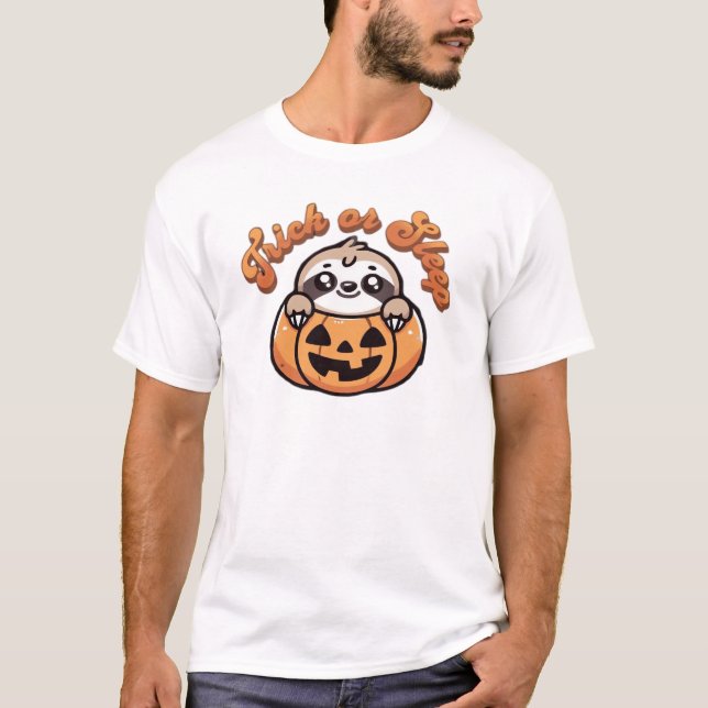 Halloween Trögdjur Trick or Sleep Söt Trögdjur Pum T Shirt (Framsida)