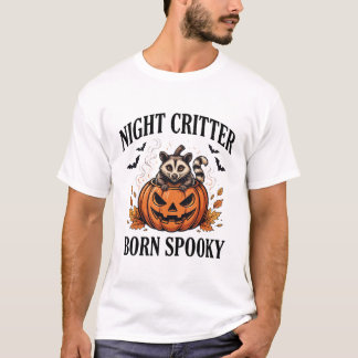 Halloween-tröja för tvättbjörn på natten t shirt