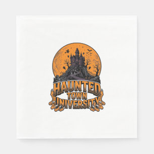 Halloween-tröja med hemskt universitets tema pappersservett