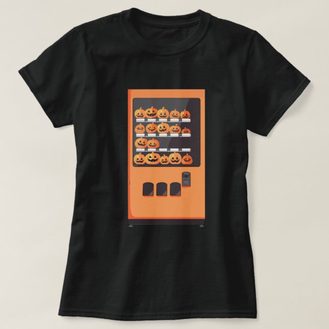 Halloween-tröja med söt pumpautomat t shirt (Design framsida)