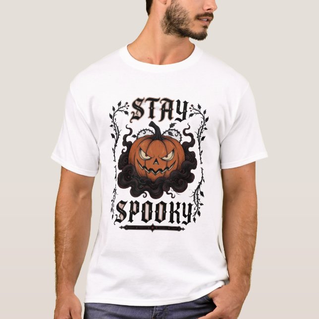 Halloween-tröja med spöklik pumpa 🎃 t shirt (Framsida)