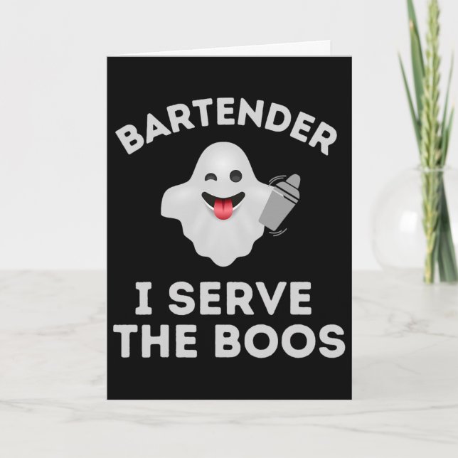 Halloween-tröja Rtender Ghost jag serverar Kort (Framsida)
