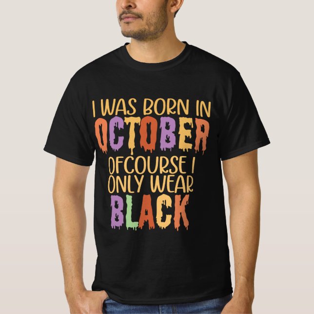 Halloween-tröskel för oktober-födelsedag t shirt (Framsida)