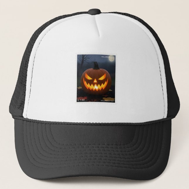 Halloween-Truckerkeps, spooky-pumpa Keps (Framsida)