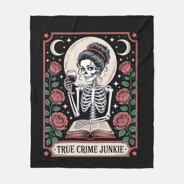 Halloween True Crime Junkie Tarot Card Fleecefilt (Framsidan)