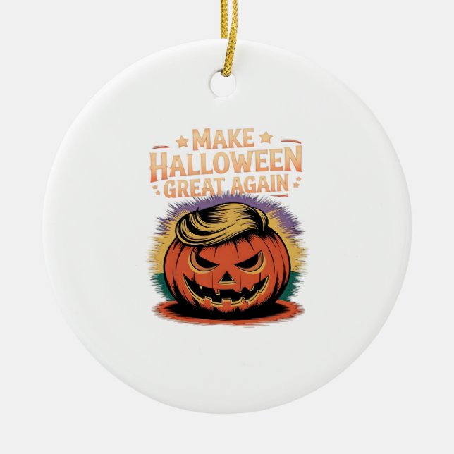 Halloween Trumpkin Design Julgransprydnad Keramik (Framsidan)