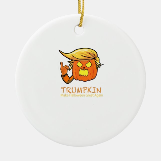 Halloween Trumpkin Funny - Classic Costume Design Julgransprydnad Keramik (Framsidan)