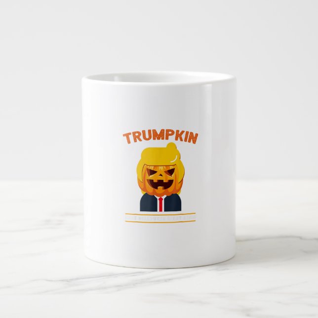 Halloween Trumpkin Funny Pumpkin Halloween Jumbo Mugg (Framsidan)