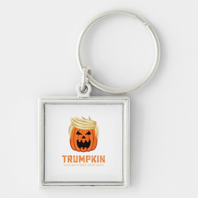 Halloween Trumpkin Funny - Spooky Parody Slogan Fyrkantig Silverfärgad Nyckelring (Framsidan)