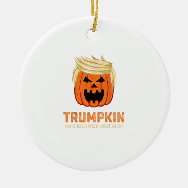 Halloween Trumpkin Funny - Spooky Parody Slogan Julgransprydnad Keramik (Framsidan)