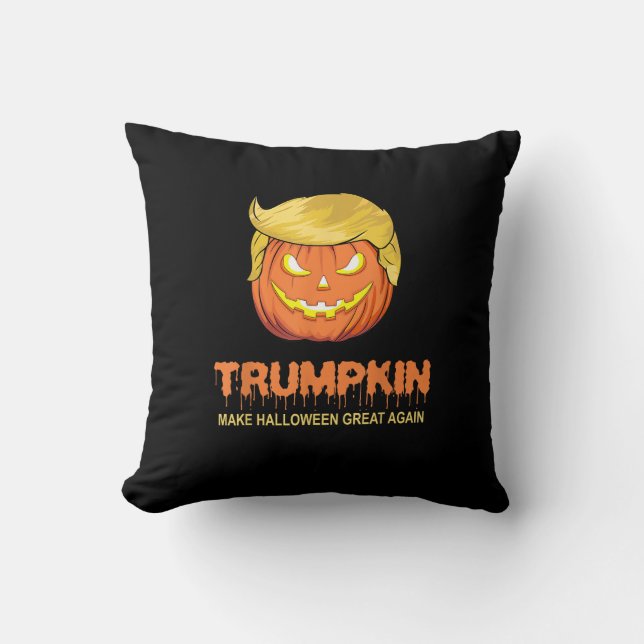 Halloween Trumpkin - Gör Halloween Underbar igen D Kudde (Framsida)