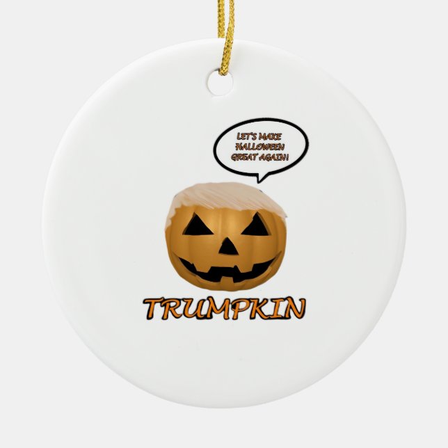 Halloween Trumpkin Passande Julgransprydnad Keramik (Framsidan)