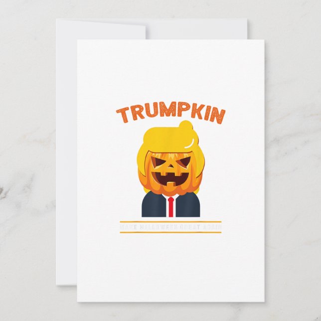 Halloween Trumpkin Rolig  Pumpa Halloween Julkort (Framsida)