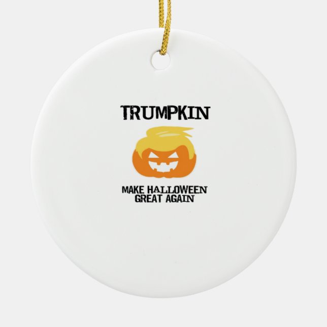 Halloween Trumpkin V3 Julgransprydnad Keramik (Framsidan)