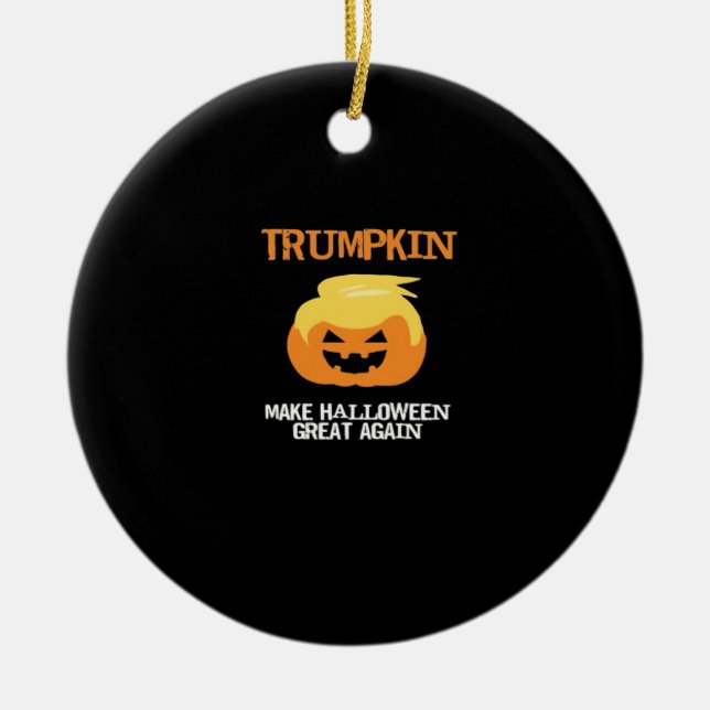 Halloween Trumpkin V3 Julgransprydnad Keramik (Framsidan)