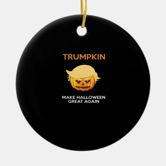 Halloween Trumpkin V4 Julgransprydnad Keramik (Framsidan)