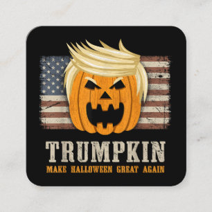 Halloween Trumpkin Vintage US Flagga Funny Fyrkantigt Visitkort