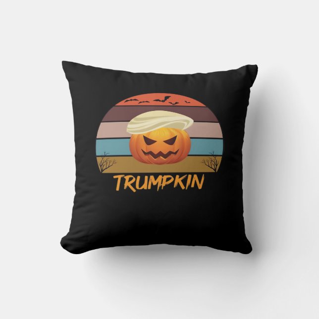 Halloween Trumpkin Vintage US Kudde (Framsida)