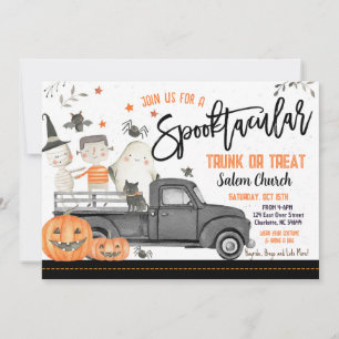 Halloween Trunk- eller Behandla inbjudan