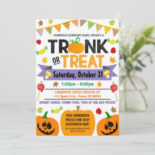Halloween Trunk eller Treat Inbjudan